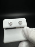10k White Gold Heart Shape 1/10ctw Natural Diamond Cluster Studs 1.0g