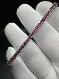 7.5” Silver 3mm Pink Tourmaline Tennis Bracelet 12g
