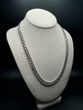 8mm Rhodium Plated Diamond Cut Silver Cuban Chain