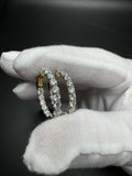 20mm Gold over Silver 3ctw VS/VVS Lab Diamond Inside Out Hoops 4.7g