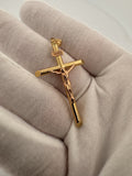 2” 14k Yellow Gold Cross & Rose Gold Crucifix 5.7mm Bail 2.0g