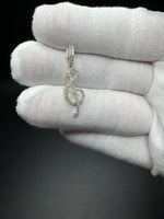 1” 10k Yellow Gold Music Note Pendant 1/2ctw Natural Diamonds 3.9mm Bail 1.0g