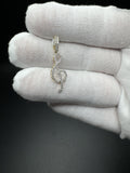 1” 10k Yellow Gold Music Note Pendant 1/2ctw Natural Diamonds 3.9mm Bail 1.0g