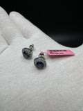 10mm 14k White Gold 6mm Lab Sapphire with 1/2ctw Lab Diamond Halo GSI Certified 3.4g