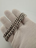 8mm Rhodium Plated Diamond Cut Silver Cuban Chain