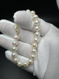 7.25” 14k Yellow Gold 8mm Freshwater Pearl Bracelet 15.9g