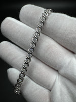 7.5” Silver S Link 2ctw VS/VVS Lab Diamond Tennis Bracelet 13.5g