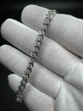 7.5” Silver S Link 2ctw VS/VVS Lab Diamond Tennis Bracelet 13.5g