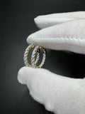 20mm Gold over Silver 3ctw VS/VVS Lab Diamond Inside Out Hoops 4.7g