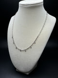 18” Silver Paperclip Station Chain 1/10ctw Lab Diamond 2.5mm 4.5g