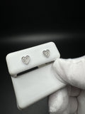 10k White Gold Heart Shape 1/10ctw Natural Diamond Cluster Studs 1.0g