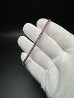 7.5” Silver 3mm Pink Tourmaline Tennis Bracelet 12g