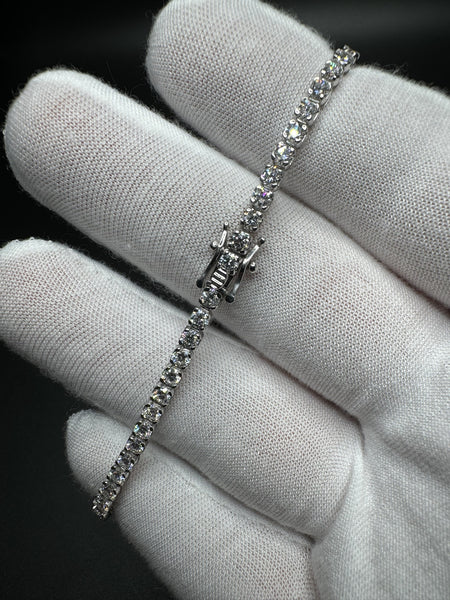 7.5” Silver 5ctw VS/VVS Lab Diamond Tennis Bracelet 6.3g