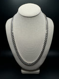 8mm Rhodium Plated Diamond Cut Silver Cuban Chain