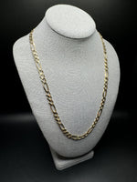 24” 14k Yellow Gold Figaro 7mm 32.5g