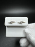 12mm 10k Yellow .15ctw Natural Diamond Lightning Bolt Studs .8g