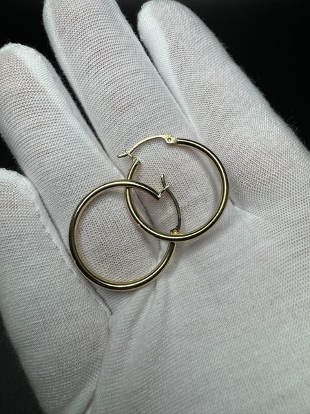 25mm 14k Yellow Gold Hoops 1.8g