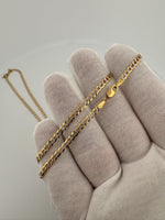 24” 14k Yellow Gold Diamond Cut Curb 3mm 7.43g
