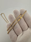 24” 14k Yellow Gold Diamond Cut Curb 3mm 7.43g