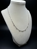 18” Silver Paperclip Station Chain 1/10ctw Lab Diamond 2.5mm 4.5g