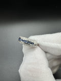 Size 6 Silver 1/3ctw Natural Diamond & Natural Sapphire Ring 3.7g