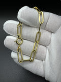 7” 14k Yellow Gold Paperclip Bracelet 6.5mm 4.3g