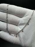 18” Silver Paperclip Station Chain 1/10ctw Lab Diamond 2.5mm 4.5g