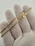 24” 14k Yellow Gold Diamond Cut Curb 3mm 7.43g