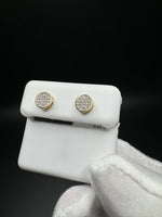 6.5mm 10k Yellow Gold .15ctw Natural Diamond Circle Cluster Studs 1.1g