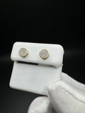 6.5mm 10k Yellow Gold .15ctw Natural Diamond Circle Cluster Studs 1.1g