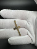 1.5” 14k Yellow Gold Flat Square Cross 2mm Bail 2.0g