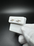 12mm 10k Yellow .15ctw Natural Diamond Lightning Bolt Studs .8g