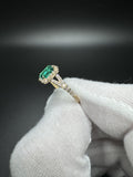 Size 7 14k Yellow Gold .9ct Lab Emerald Ring with .5ctw E VVS2 Lab Diamonds EGL Certified 2.6g