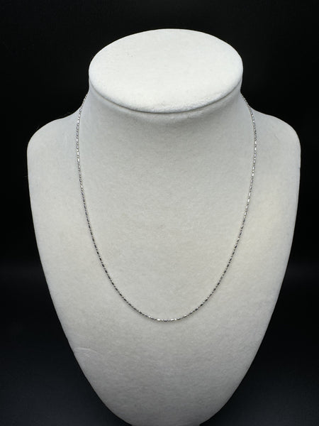 16” 18k White Gold Fancy Link 1mm 1.7g