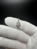 3/4" 10k Yellow Gold Hamsa 1/4ctw Natural Diamond Pendant 3mm Bail .9g