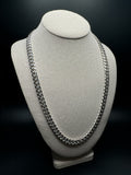 8mm Rhodium Plated Diamond Cut Silver Cuban Chain