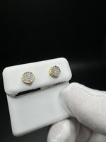6.5mm 10k Yellow Gold .15ctw Natural Diamond Circle Cluster Studs 1.1g