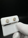 6.5mm 10k Yellow Gold .15ctw Natural Diamond Circle Cluster Studs 1.1g