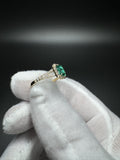 Size 7 14k Yellow Gold .9ct Lab Emerald Ring with .5ctw E VVS2 Lab Diamonds EGL Certified 2.6g