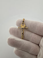 1.75” 14k Gold Cross/Crucifix 2.6mm Bail 2.7g