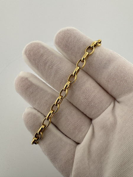 7.5” 14k Yellow Gold Fancy Paperclip 6mm 4.7g