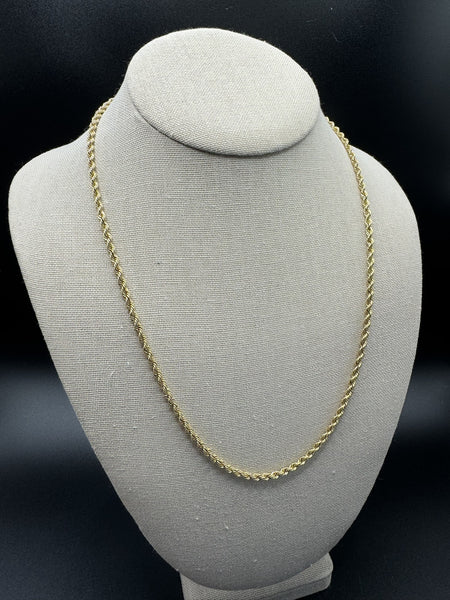 22” 14k Yellow Gold Rope 3mm 18.05g