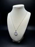 18” Silver Chain & 18mm 1ctw Lab Diamond Circular/Spiral Pendant 3.8g