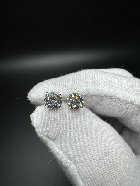 14k White Gold 2ctw Fully Certified EGL Lab Diamond Studs