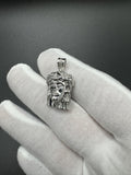 1” 10k White Gold 1/3ctw Natural Diamond Jesus Piece 3mm Bail 6.1g