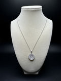 18” Silver Chain & 18mm 1ctw Lab Diamond Circular/Spiral Pendant 3.8g