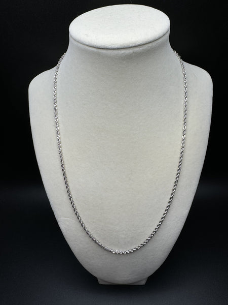 20” 14k White Gold Rope 2.5mm 8.2g