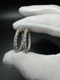25mm Gold over Silver 5ctw VS/VVS Lab Diamond Inside Out Hoops 7.6g