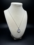 18” Silver Chain & 18mm 1ctw Lab Diamond Circular/Spiral Pendant 3.8g