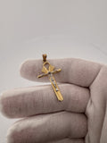 1.75” 14k Gold Cross/Crucifix 2.6mm Bail 2.7g